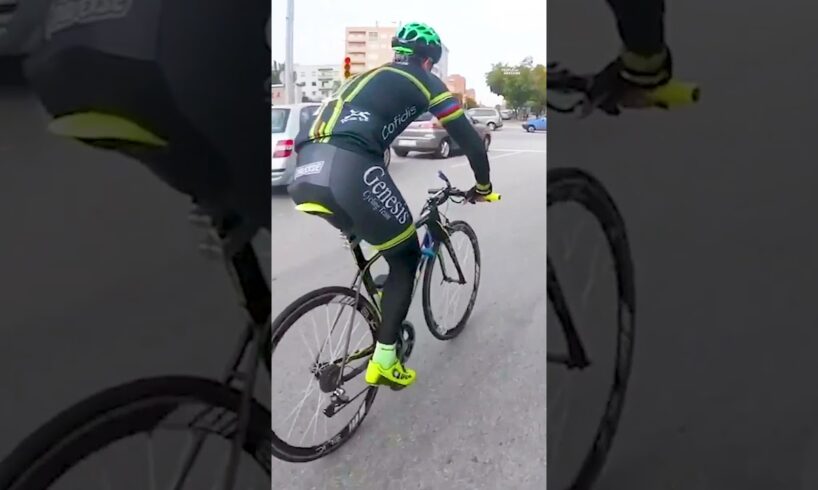 Paralympic Athlete Pedals Bicycle