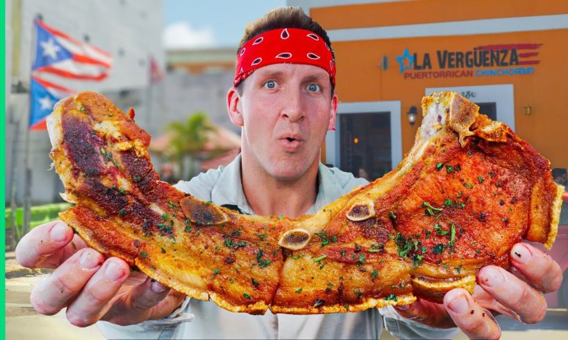 Record Breaking Pork Chops!! Street Food Marathon in Puerto Rico!!