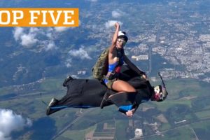 TOP FIVE: Skateboarding, Wingsuit Rodeo & Handstand Challenge | PEOPLE ARE AWESOME 2017