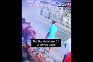 Viral Video | 45-Years Old Man Died After Being Hit By A Detached Truck Tyre | #shorts | #trending