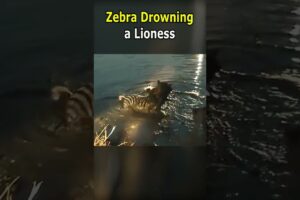 Zebra Drowning a Lioness