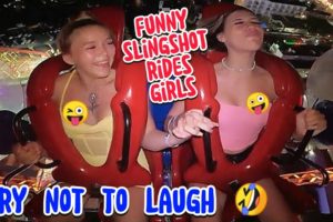 slingshot ride | slingshot ride girl 🤪😋 funny video 😹 try not to laugh 😂 slingshot oops part #48
