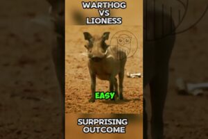 A Clash Between a Warthog and a Lioness: Surprising Outcome #shorts #animals #vizard #viral #nature