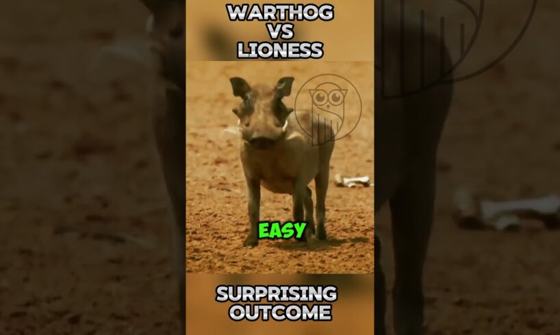 A Clash Between a Warthog and a Lioness: Surprising Outcome #shorts #animals #vizard #viral #nature