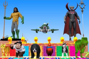 Airplane Rescues Cat, Gorilla, Chicken, Dinosaur and The game changes colors to overcome obstacles