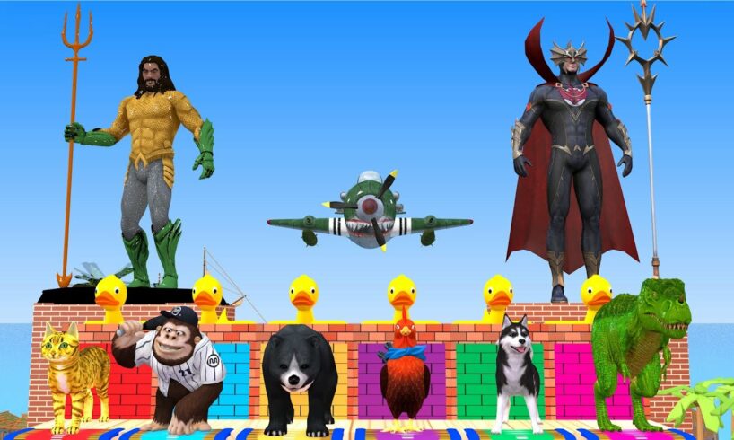 Airplane Rescues Cat, Gorilla, Chicken, Dinosaur and The game changes colors to overcome obstacles