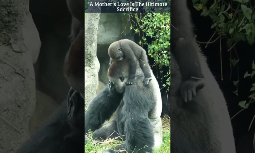 Baby Gorilla Plays With Mum ๐ || #gorilla #animals #youtubeshorts