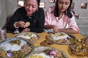 Bhubaneswar e Mutton Khea Mone Laglo Anondo | Shal Patar Thalai Khelam | Rice | Mutton