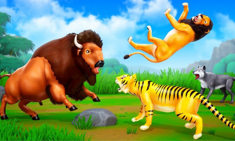 Bison vs Lion vs Tigers | Wild Animals Fights Compilation 60 Min | Epic Animal Revolt Battles