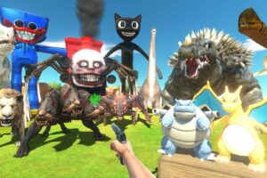 FPS Avatar Rescues Pokémon and Fights Choo-Choo Charles and Dinosaurs-Animal Revolt Battle Simulator