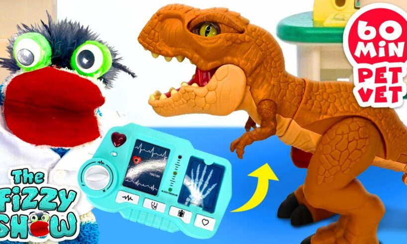 Fizzy The Pet Vet Takes Care Of Dinosaurs, Mamma Turtle, Cute Puppies & More! | Compilation For Kids