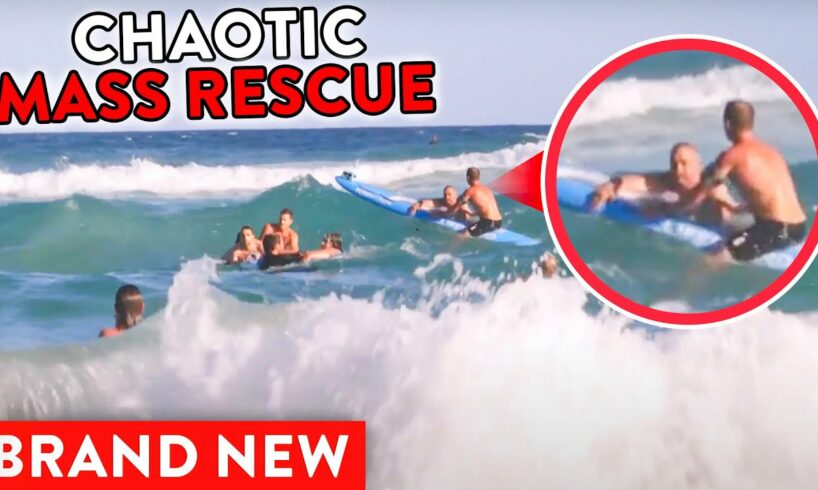 High-Stress Mass Rescue: Lifeguards Save Tourists from Powerful Rip Current