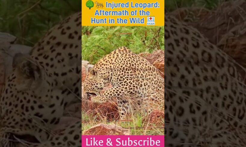 🌳🐆 Injured Leopard: Aftermath of the Hunt in the Wild 🏥 #WildlifeInjury #LeopardRecovery #Shorts