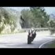 Motorcycle flips over cliff in scary crash caught on tape