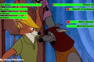 Robin Hood (1973) Archery Fight with healthbars