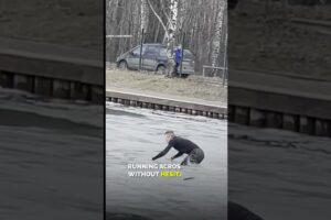 This man is risking his own life to save a drowning dog 😱❤️