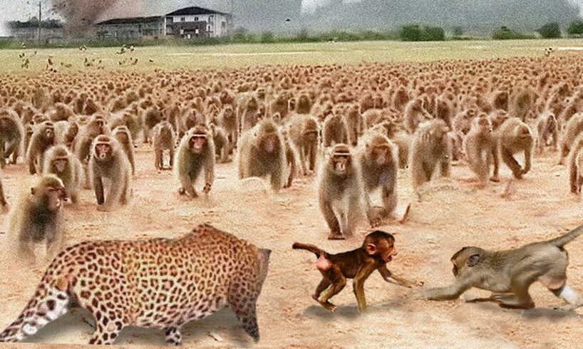 Whole Baboon Family Was Destroyed By Leopard | Animal Fight | Leopard vs Baboon