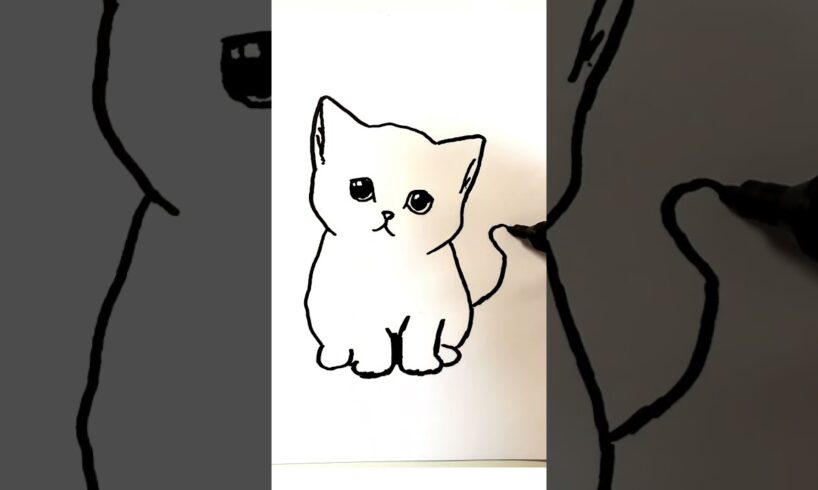 Cute Kitten Drawing in 60 Seconds #kitten #drawing #cat