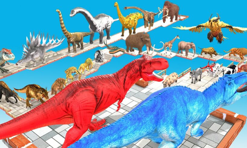EPIC GIGA T-REX DEATHRUN The Toughest of All Animals Dinosaurs Fight Animal Revolt Battle Simulator