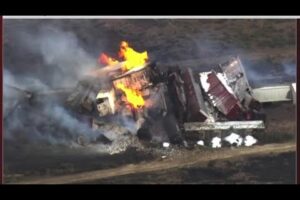 Gasoline and propane burn following train derailment near Gallup, New Mexico
