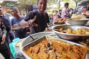 Honest Man Uttam Da Selling Cheapest Rice Plate | Kolkata Street Food | Only 30 Rs/ Thali