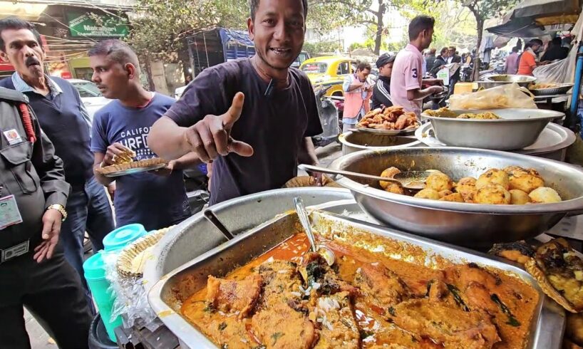 Honest Man Uttam Da Selling Cheapest Rice Plate | Kolkata Street Food | Only 30 Rs/ Thali