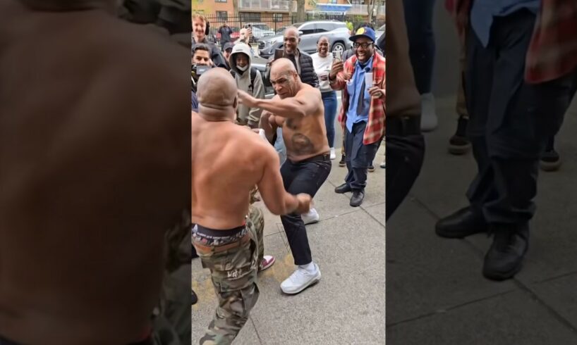 MIKE TYSON & SHANNON BRIGGS STREET FIGHTING IN NEW YORK!😳 #shorts