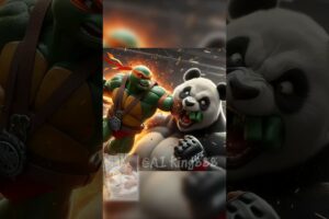 Revenge | Fight for dad | Panda vs. Ninja Turtles🐼🥊🐢💥#respect #animals #ai