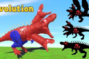 Spiderman T-rex Evolution vs Dinosaurs Fighting in Animal Revolt Battle Simulator