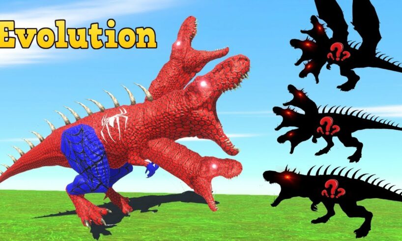 Spiderman T-rex Evolution vs Dinosaurs Fighting in Animal Revolt Battle Simulator
