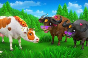 The Cow & Buffalo's Farmyard Love Story | Farm Animals | Wild Animals | Animal Fights Compilation