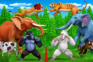 Wild Animal Battles Royale! Gorilla vs Lion vs Tiger vs Wolf vs Elephant | Animal Fights 1 Hr Movie