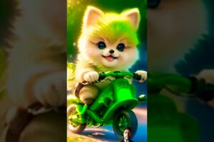 A dog driving a motorcycle 🥰😍 ll whatsapp status shorts ll 😩cute puppies cat 😺