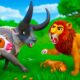 Animal Kingdom Battles: Giant Buffalo vs Lion Family Attack! Epic Farm Animals Rescue Compilation