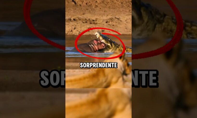 Cocodrilos atacan un bebé hipopótamo 😨 #animales #vidasalvaje #animals #mundoanimal