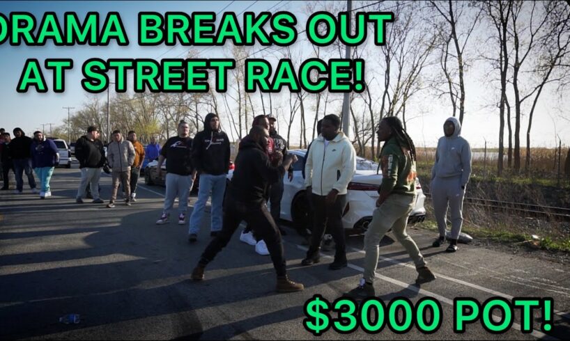 HUGE FIGHT BREAKS OUT AT STREET RACE!! NITROUS CORVETTE VS ATS-V $3000 POT! #fighting #corvette