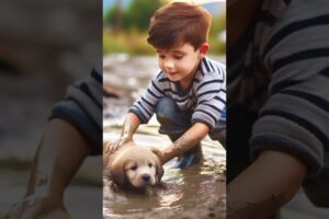 Toddler rescues puppy in mud 11