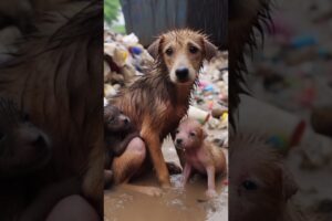 Toddler rescues puppy in mud 73