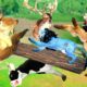 Zombie Lions Vs Mountain Bear, Deer Animal Fights to save Cartoon Cows - Animal Videos