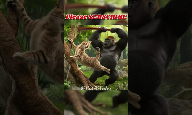 Mother Fights Gorilla to Save a Kitten 🐈👊🦍 #ai #cat #catlover #story #cute @CatRealmAI
