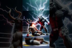 Rhino 🆚 Wildebeest Fighting in UFC arena (Rhino Revenge) #shorts #youtubeshorts #edit #ai #ufc