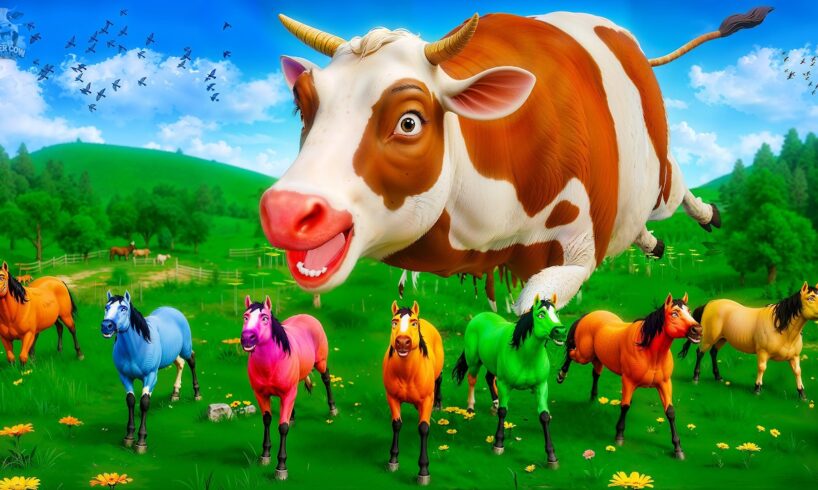 Giant Cow vs Horse Family: Funny Animal Fights in a Hilarious Farmyard Adventure