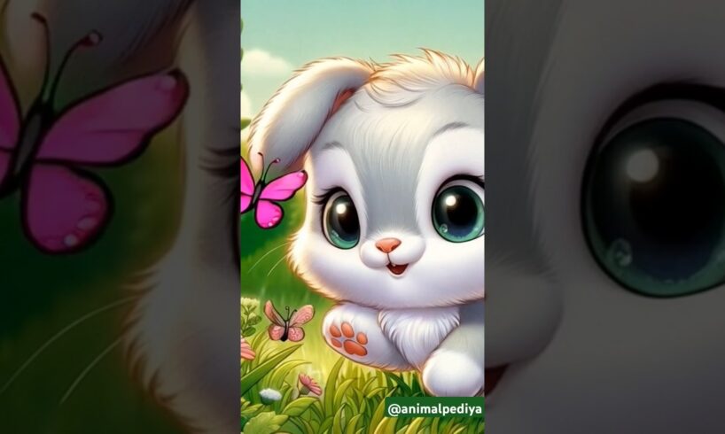 Cute baby rabbit playing butterfly| #rabbit #cute #animals #viral