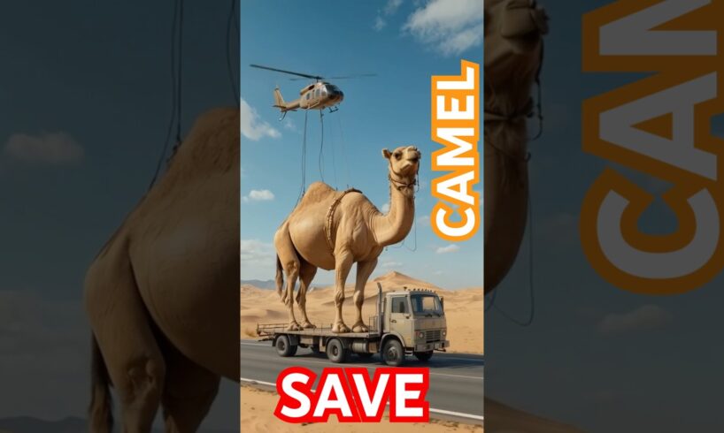 Pregnant Camel Saved in Hot Desert❤️❤️#camel #pregnancy #animallover #babycamel #humanity #cow #ai