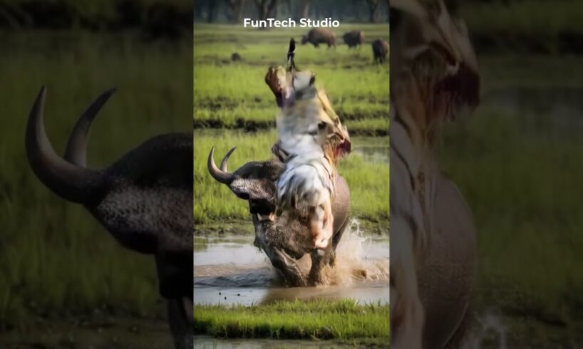😱Tiger Vs Buffalo Failed Attack #tiger #animals #animal #animallover #shorts #shortsfeed #wildlife