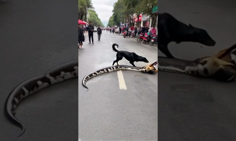 Dogs rescue eagle trapped by giant python