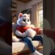 Father cat of cute kitten is pregnant so everyone is making fun #cat #cutecat #catlover