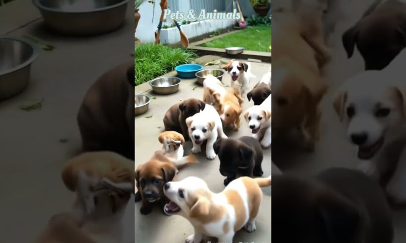 cute puppies playing & eating 😘❤ Part 47 #dog​ #puppy​ #puppies​ #doglover​ #pets​#youtubeshorts​