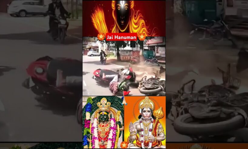 Jai Hanuman 🚩Jai Bajrangbali🏵️ Accident sa bacha na🙏🏻 #hanuman #bajrangbali #hanumanchalisa #ahorts