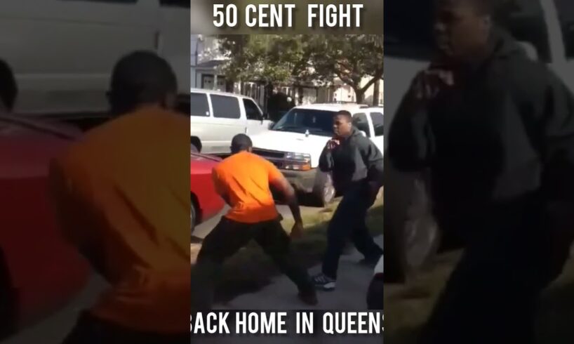 50 CENT back in old Jamaica Queens neighborhood play fighting childhood friends #50cent #worldstar